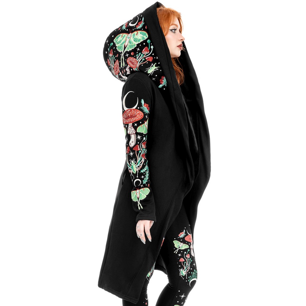 Restyle - Autumnal Equinox Lange Strickjacke - Schwarz